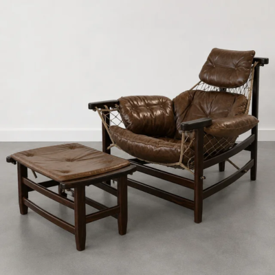 Jangada Armchair with Ottoman, ca. 1968